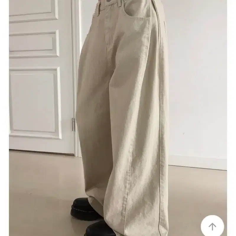 모디무드 베이지 와이드 바지