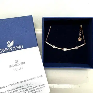 SWAROVSKI 스와로브스키 Gray 목걸이 로즈 골드 박스 포함