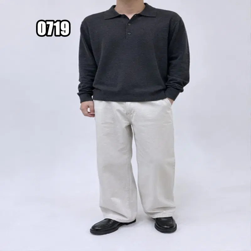 L 몽클레르 긴팔 카라 울 니트