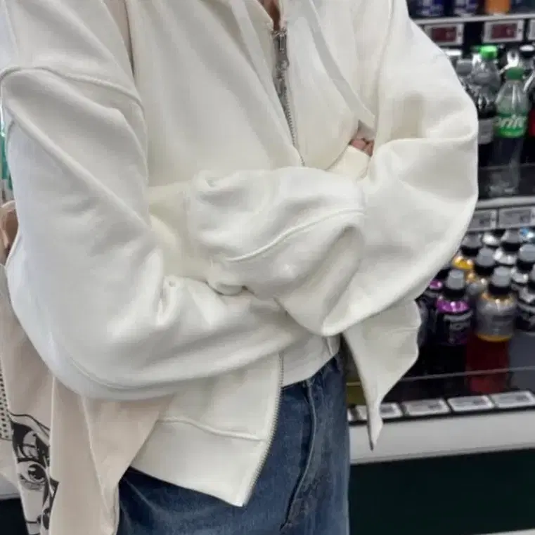 헤더먼트 퍼피크롭 후드집업