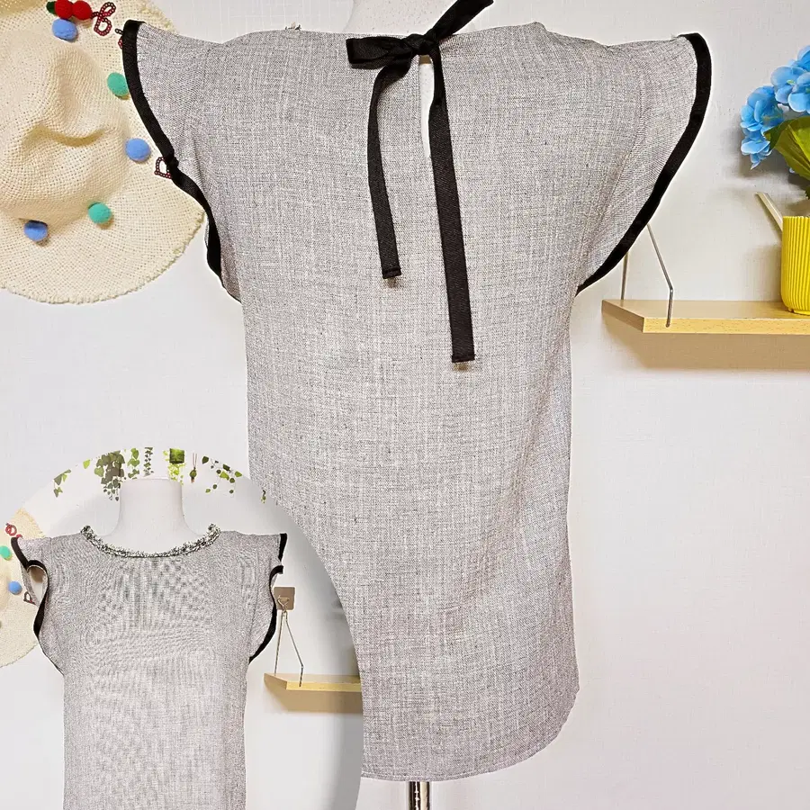 온엔온 프릴블라우스 55 그레이