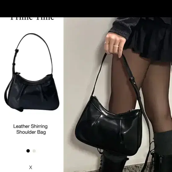 프라임타임 레더 셔링 숄더백 블랙 데일리 에이블리