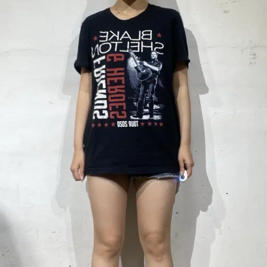 블레이크 쉘톤 2020 콘서트 투어 그래픽 빈티지 티셔츠