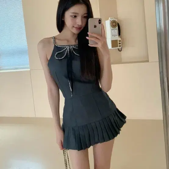 미드나잇쇼룸 리본홀터 스커트 세트