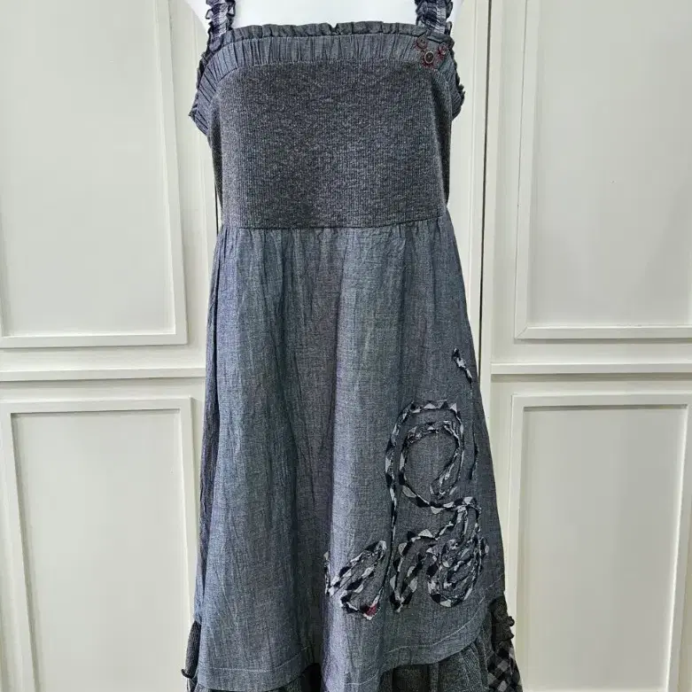 P&M EXTERIOR 체크 레이어드 롱원피스