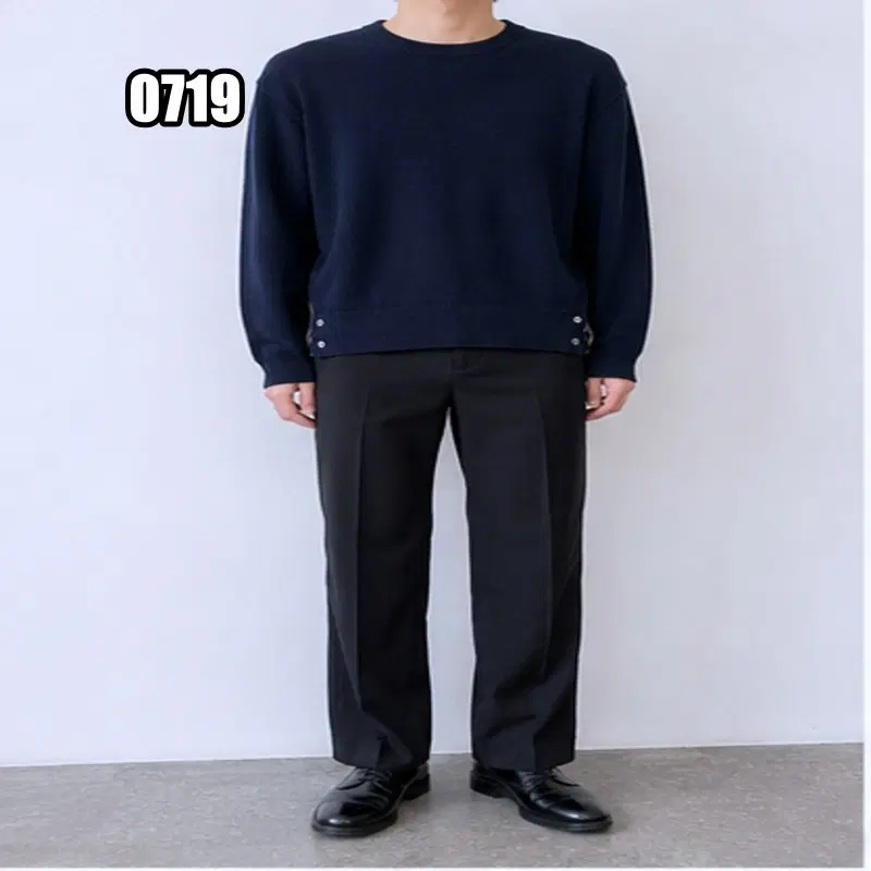 L 톰브라운 파인 메리노 울 센터 백 RWB 인타르시아 스트라이프 클래식 크루넥