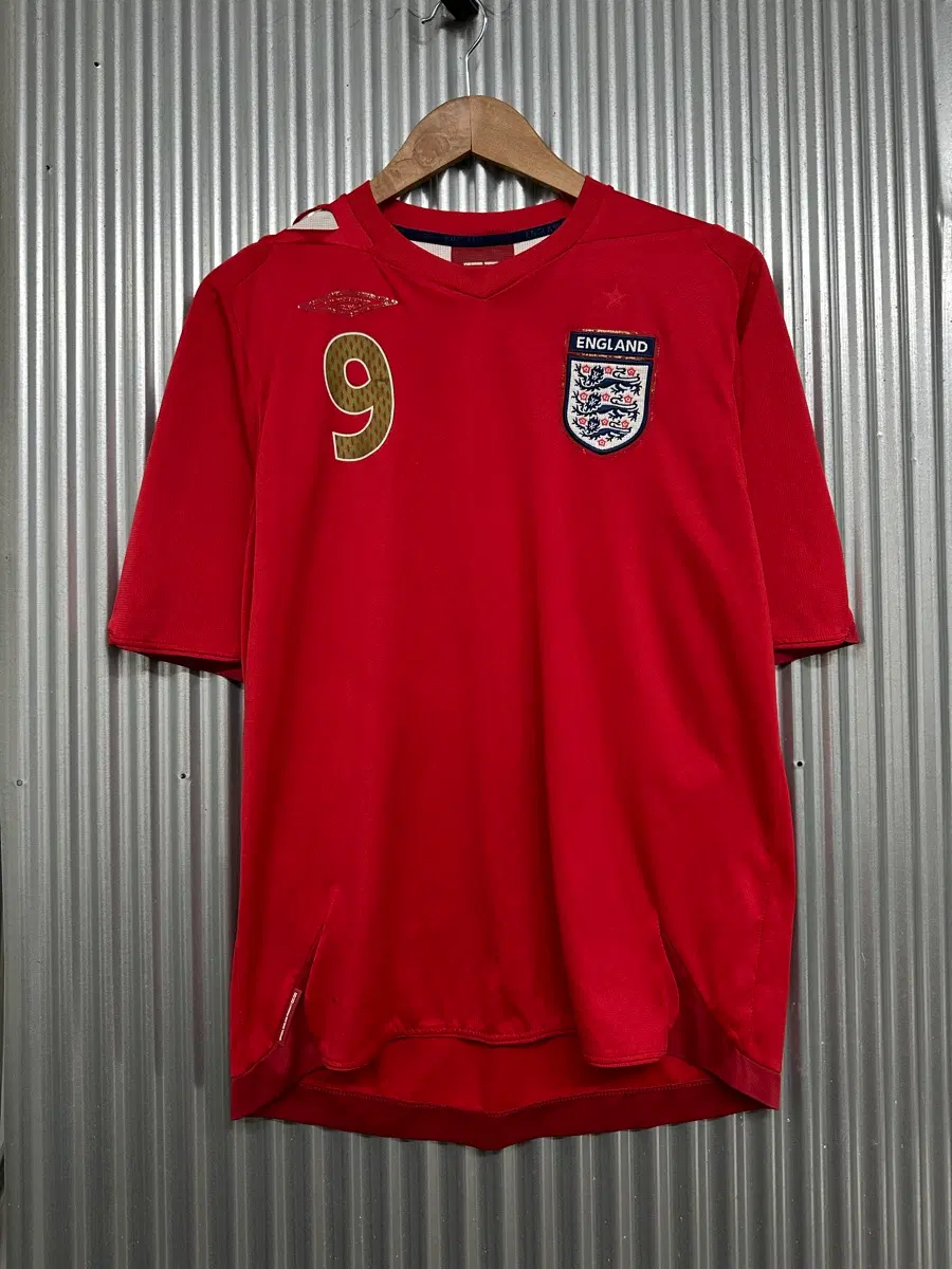 [M] UMBRO 엄브로 잉글랜드 2006 루니 9번 어웨이 축구 유니폼 레드