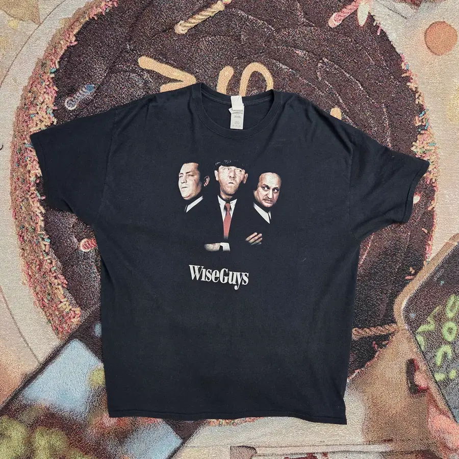 Wise Guys 블랙 반팔 티셔츠 2XL