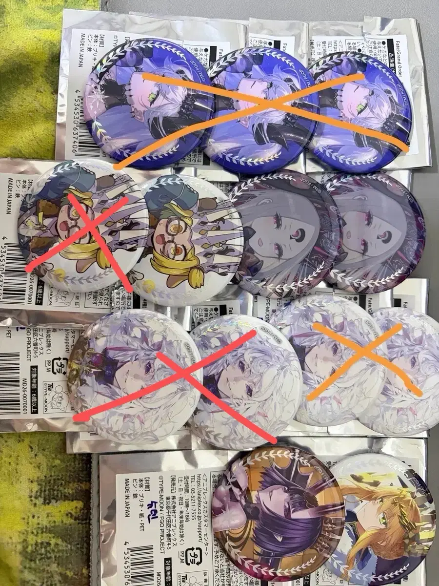 페이트 그랜드 오더 fgo 전시회 관위지정 랜덤 캔뱃지 랜밥 슈텐도지 아비개일 슈니언
