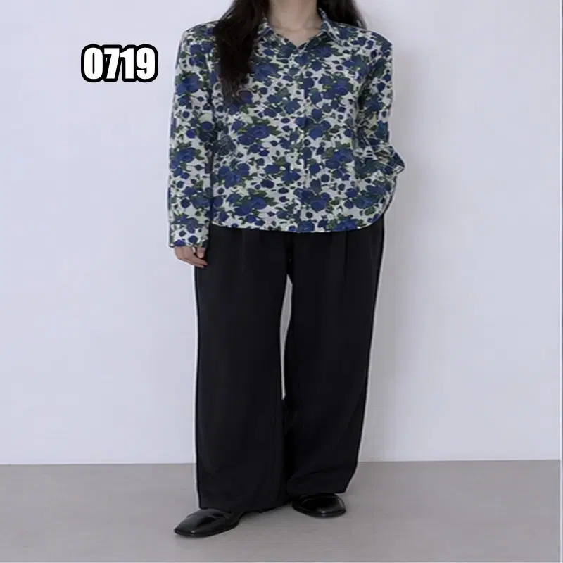 XL 폴 스미스 플라워 패턴 긴소매 카라 셔츠