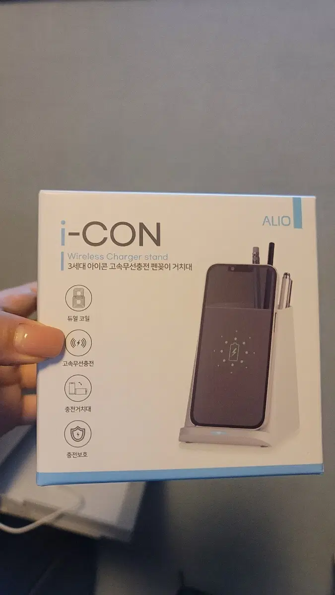 i-CON ALIO 3세대 고속 무선충전 거치대 펜꽂이
