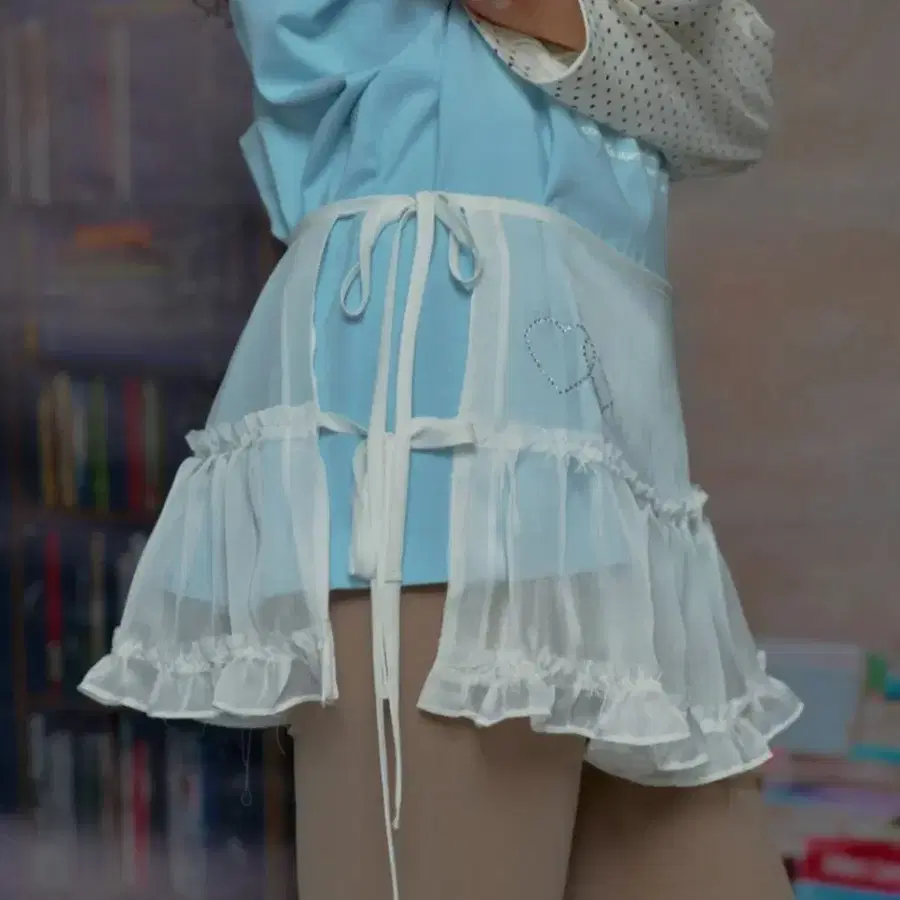루루서울 glow sheer layering skirt 레이어드