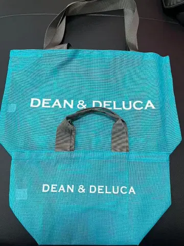 DEAN & DELUCA 메쉬 토트백 터콰이즈 2세트