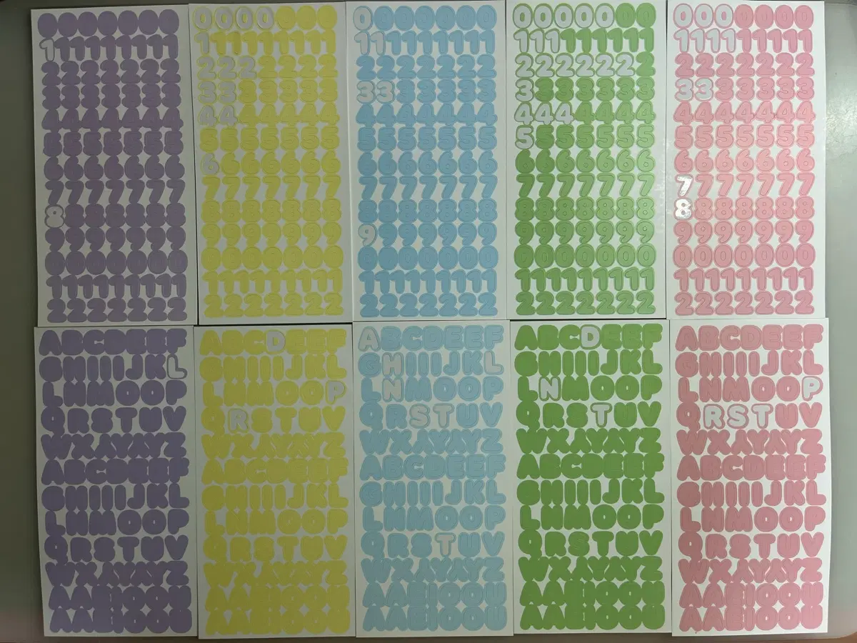 다이소 알파벳(대소문자), 숫자 스티커 22장 일괄