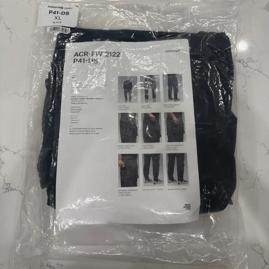 [미시착 새상품] 아크로님 ACRONYM P41-DS 블랙 XL (21FW) 판매합니다