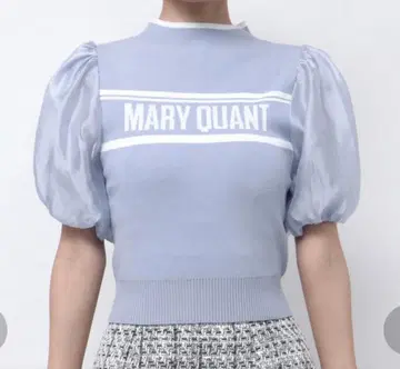 MERCURYDUO MARY QUANT 콜라보 이소재 퍼프 슬리브 니트