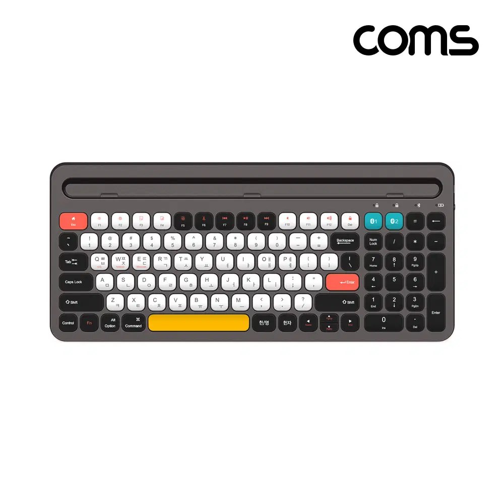 딜러가격(신상품)[AB407] Coms 크래들 무선 블루투스 5.0 키보드 스마트폰 태블릿PC 거치 블랙