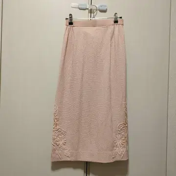[자수] 나이몽/레이스 자수 롱 타이트 스커트/핑크 M 상당