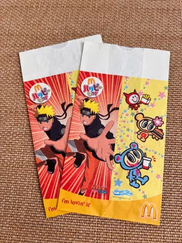 맥도날드 NARUTO 나루토 돌풍전 엔젤 블루 종이 봉투 2007년
