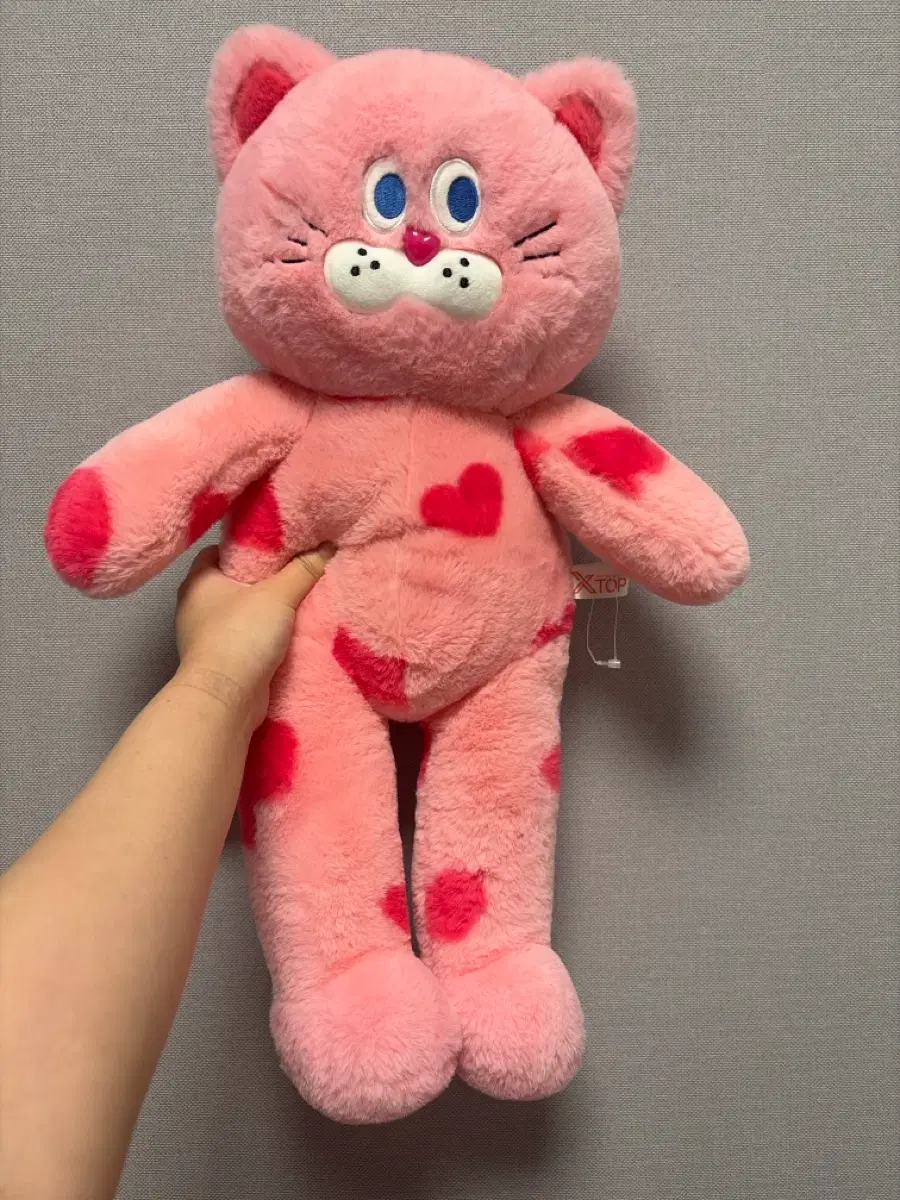 핑크 고양이 하트 인형