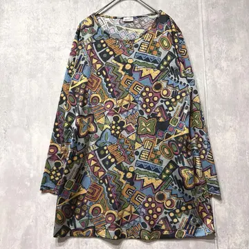 새상품급 Puccini 레트로 기하학 패턴 올 패턴 일본제 vintage M