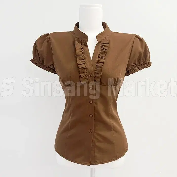 [빠른발송] 프릴 퍼프 반팔 블라우스 셔츠 SH 8736