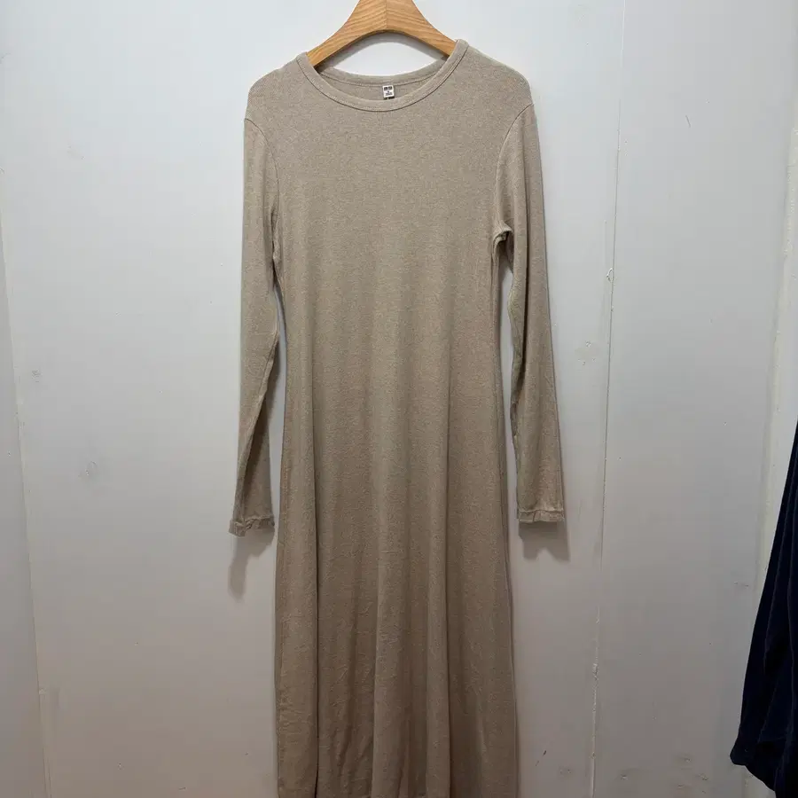 Uniqlo 유니클로 골지 롱 원피스 베이지 (여성M)