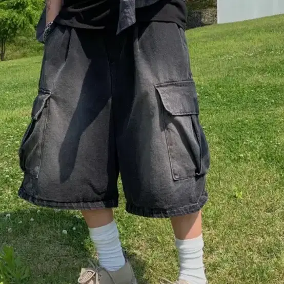 디서먼트 데님 숏펜츠