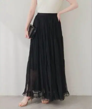 natural couture 플리츠 캉캉 스커트 블랙