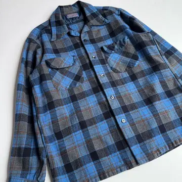 70s PENDLETON 펜들턴 체크 울 보드 셔츠 L 사이즈