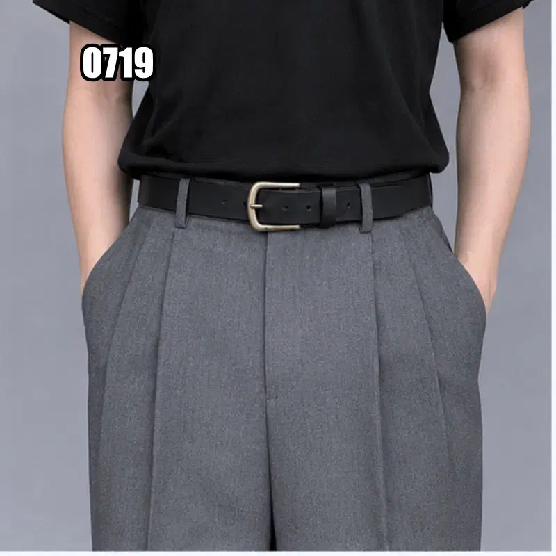 VTG 빈티지 캐주얼 가죽 블랙 벨트