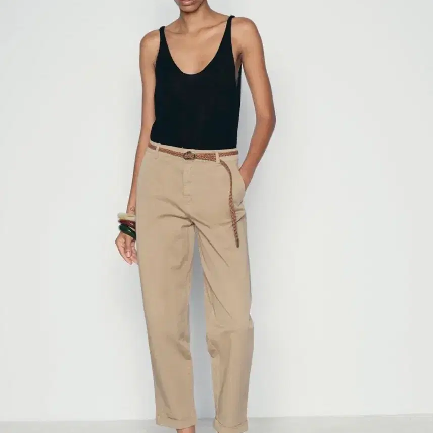 (새상품) ZARA 자라 벨트 치노 팬츠 34