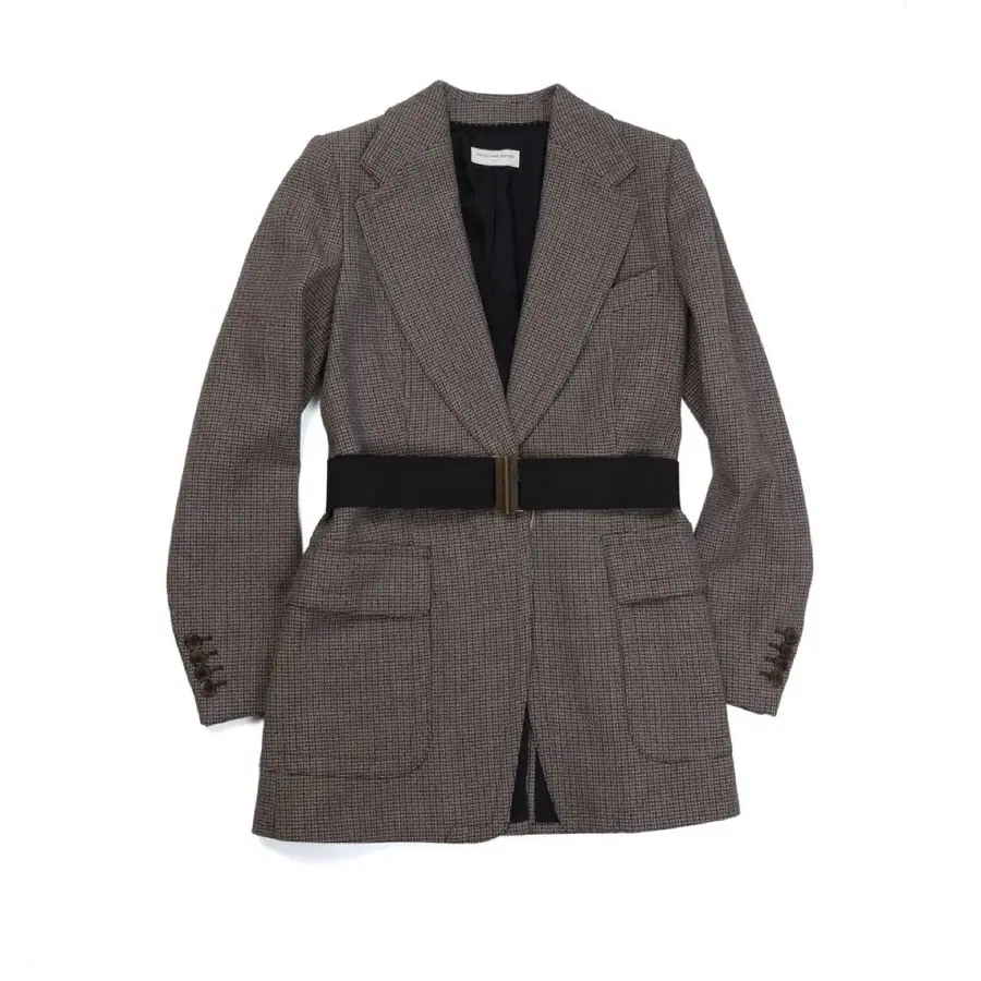 드리스반노튼 Dries Van Noten Check Pattern Belted Jacket
