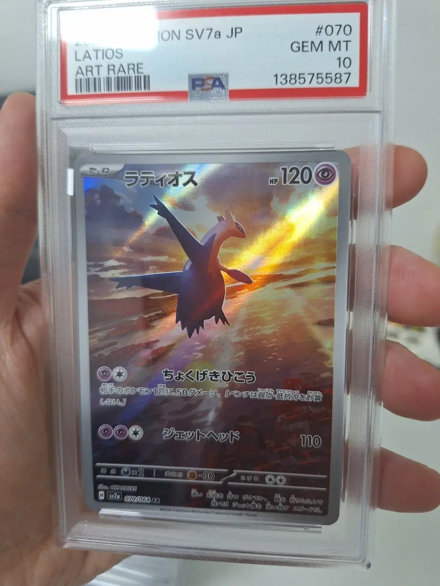 포켓몬 카드 라티오스 SV7a JP 아트 레어 PSA 10