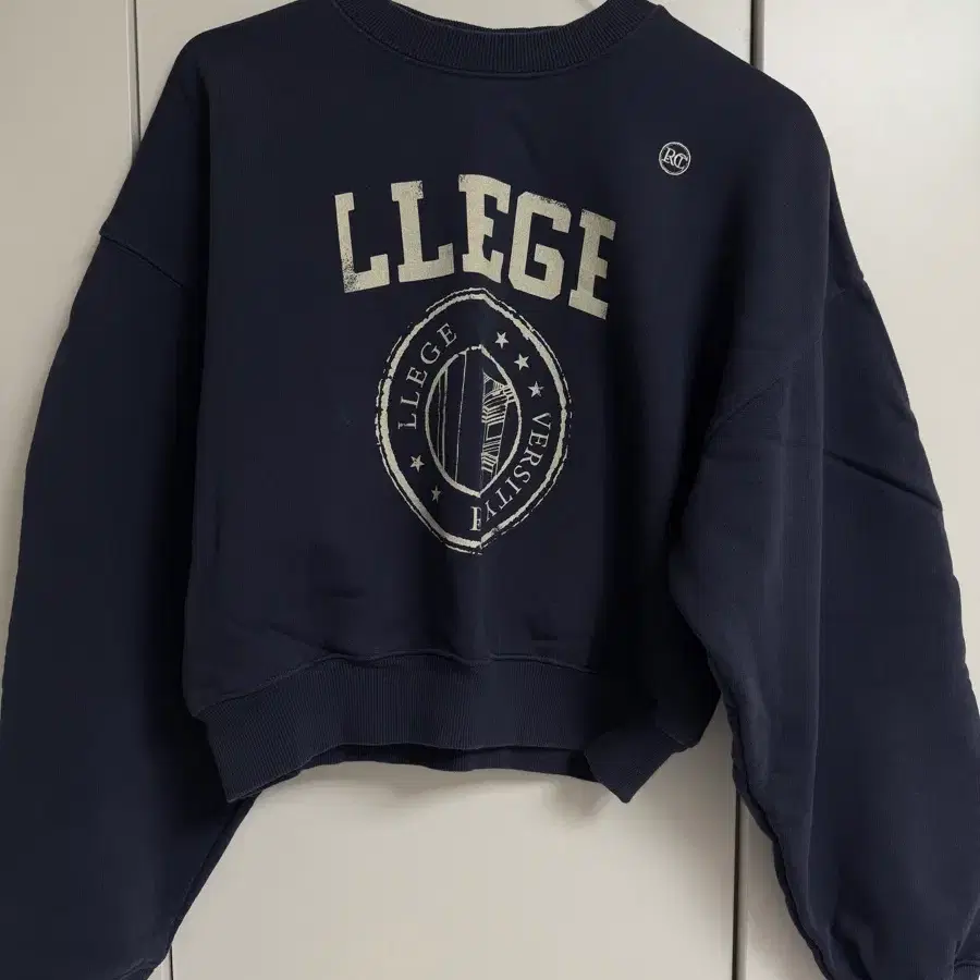 렉토 LLEGE 크롭 맨투맨 네이비 팜