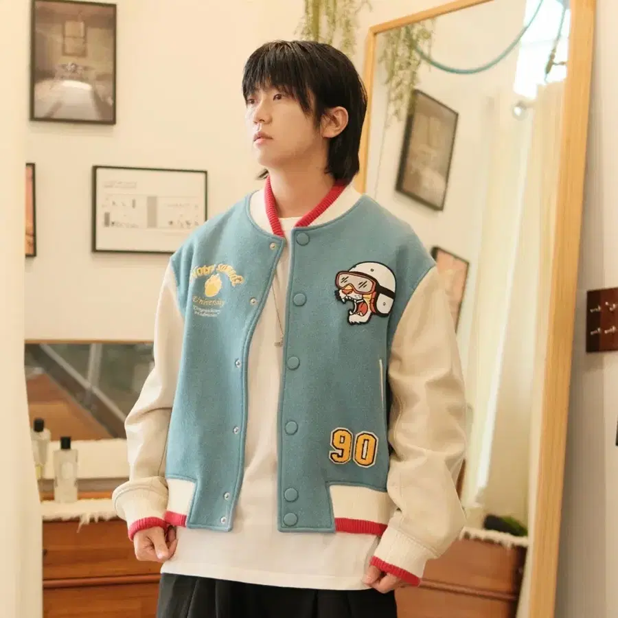 STU 22ss 노트리 바시티 자켓 L