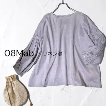 08맵 면린넨 보일 볼륨 소매 블라우스 풀오버