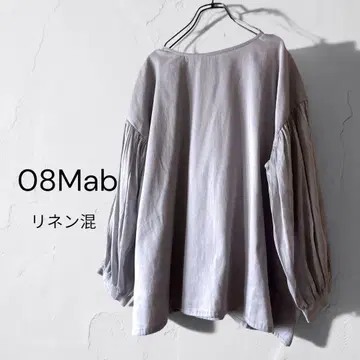 08맵 면린넨 보일 볼륨 소매 블라우스 풀오버