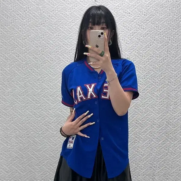 마제스틱 빈티지 텍사스 레인저스 야구 져지 셔츠 반팔티 90 C13954