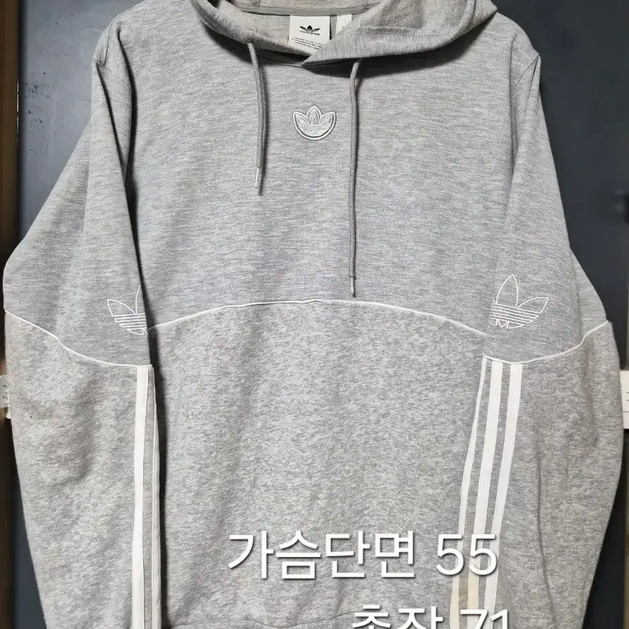 xl)아디다스 트레포일 후드티 그레이