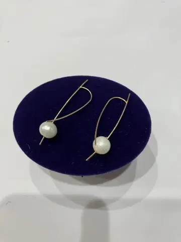 아가트 agate 담수 진주 변형 후크 귀걸이 K10
