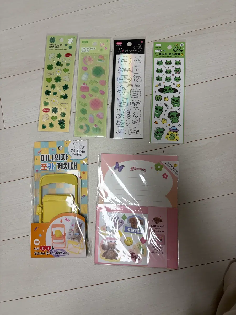 DIY 편지지 세트 스티커 2종 / 탑로더 포토카드 거치대