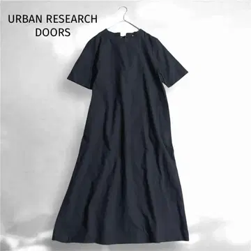 URBAN RESEARCH 린넨 코튼 백리본 원피스 블랙
