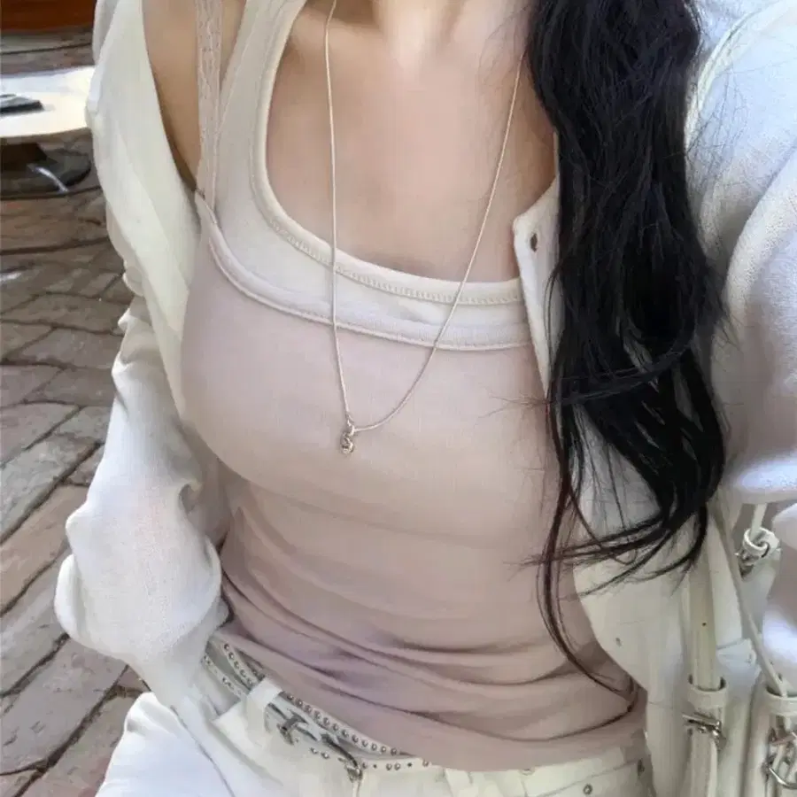 데이로제 제리 레이어드 나시 슬리브리스 핑크 노정화
