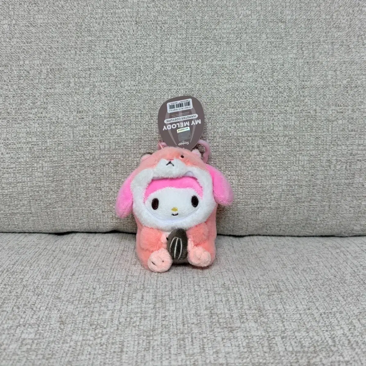 정품 산리오 마이멜로디 햄스터 가방걸이 키링 인형 9cm