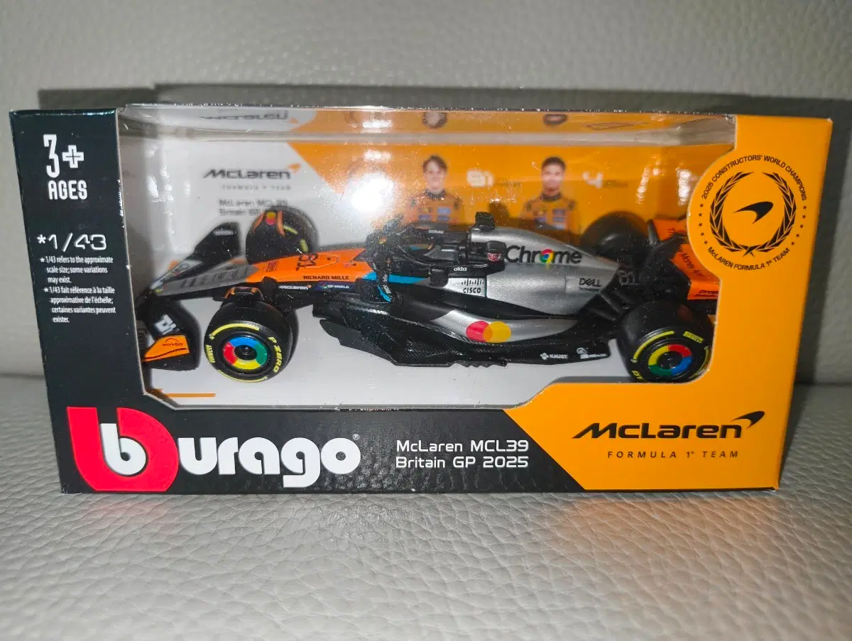 25년식 특수도색 f1 맥라렌 영국 그랑프리 에디션 1/43 다이캐스트