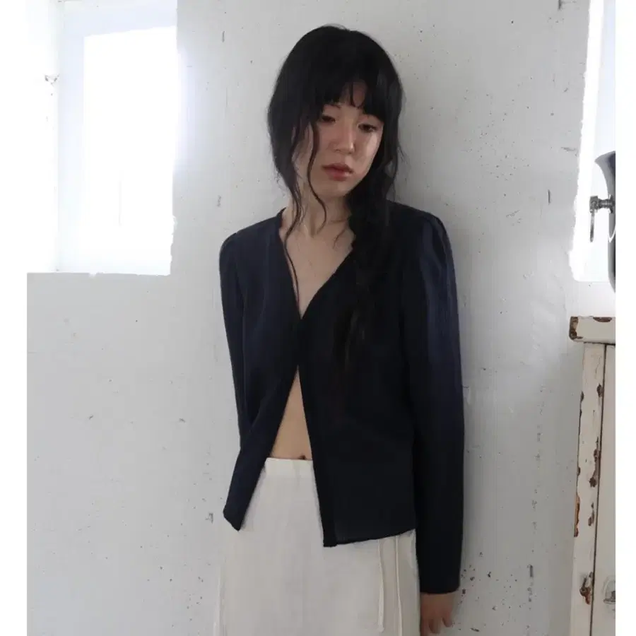 드멜리 레이스 요루 가디건 (네이비)
