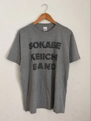 [ 새상품급 ] 소가베 케이이치 BAND 반팔 티셔츠 락 티셔츠 그레이
