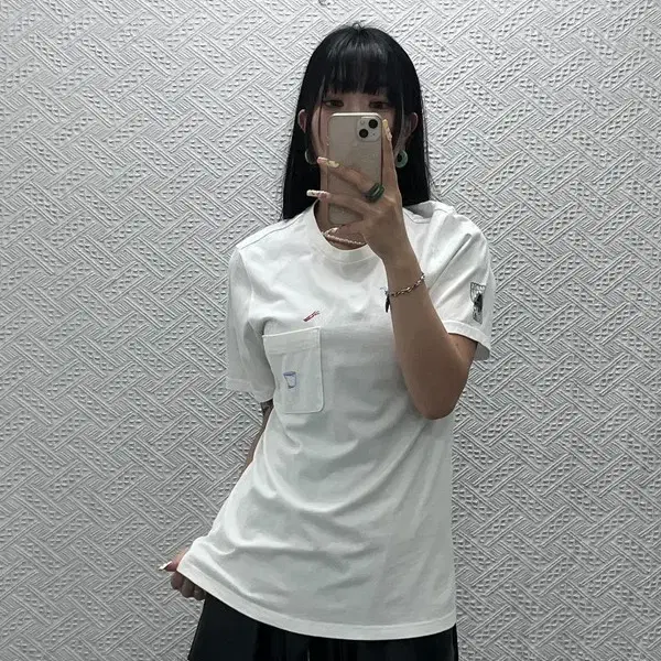 아디다스 빈티지 캐주얼 키치 그래픽 포켓 자수 반팔티 S C13944