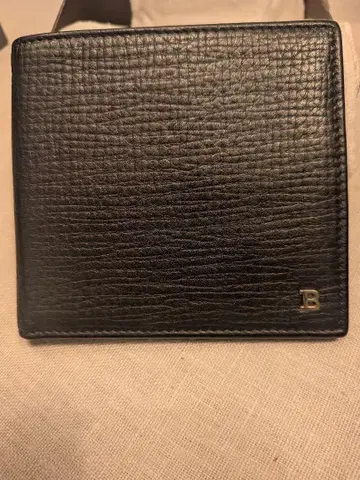 BALLY 이단 접이식 지갑 블랙 가죽